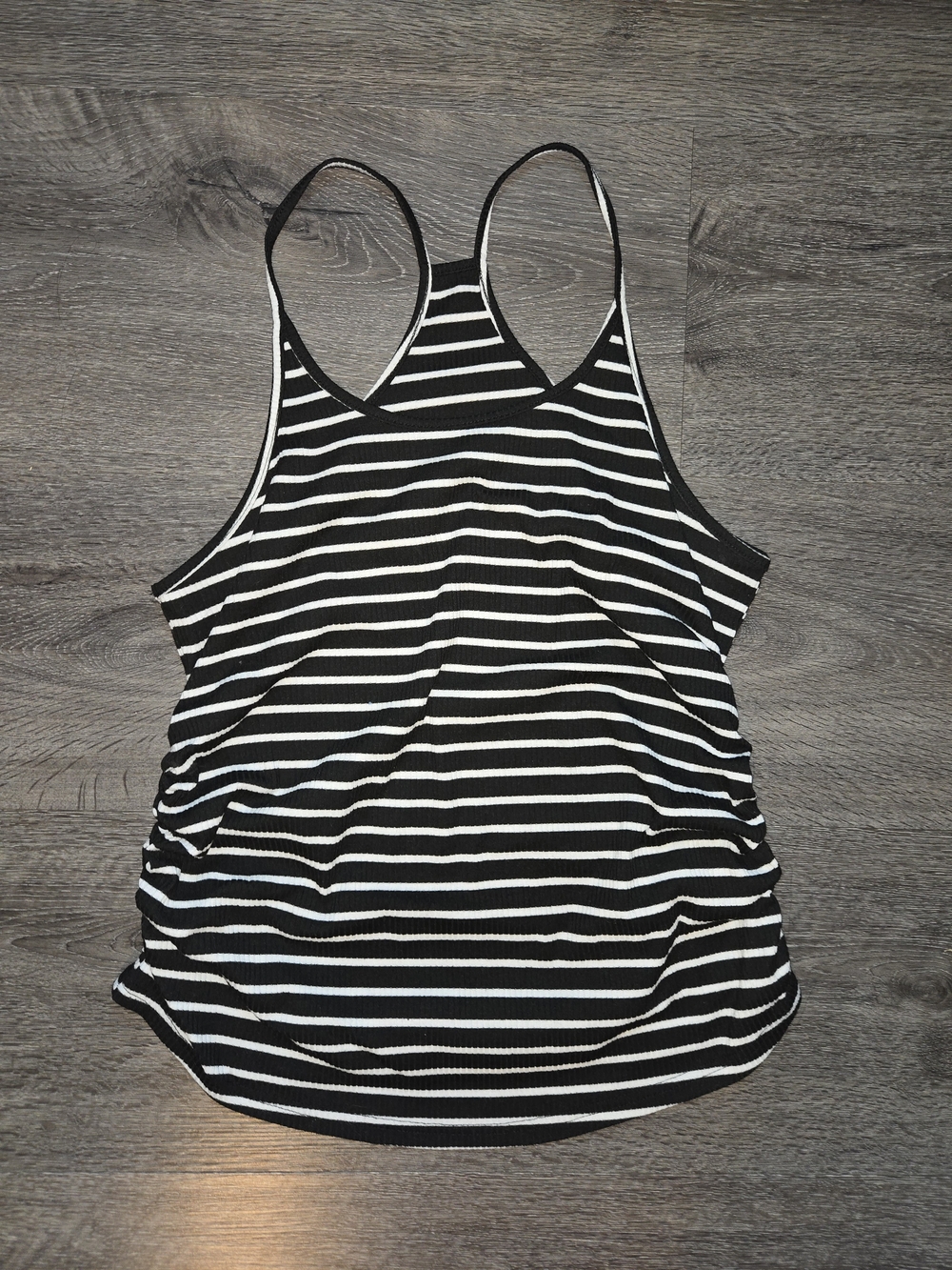 SHEIN Black & White Striped Racerback Tank